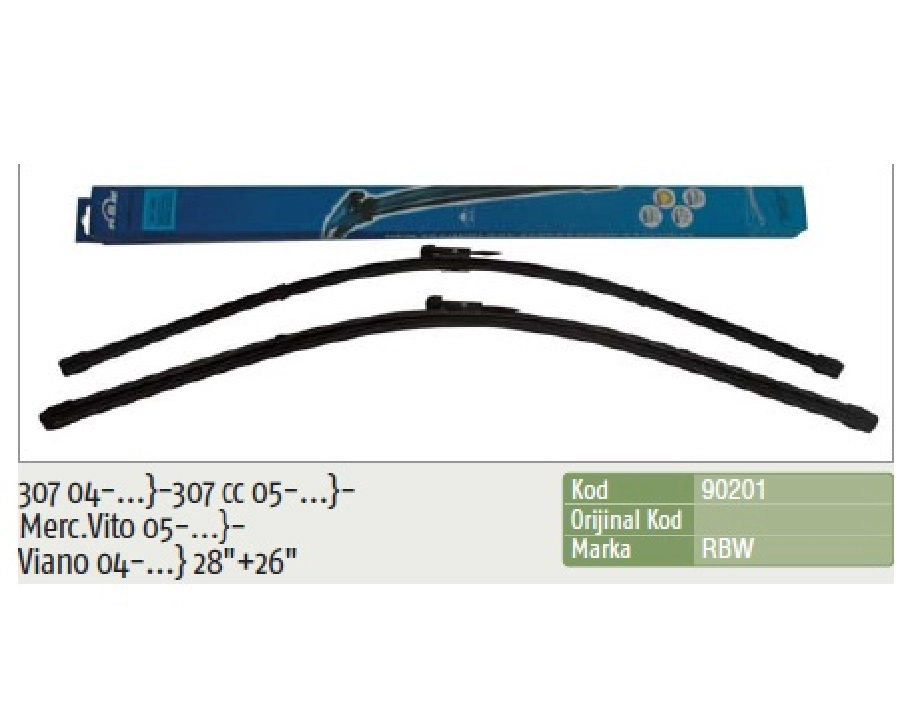 Silgi Paleti (2 Adet) 700 ve 650mm Muz - Peugeot: 307 200 (2005-2008) 307 Hb (2004-2007) 307 Sw (2004 | OEM 90201