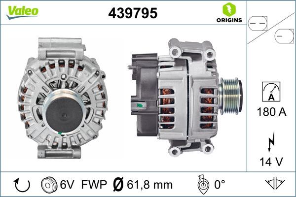 Alternator 12V A4 A5 Q5 3,0 08> | VALEO 439795 | OEM 06E903018L 06E903018L 06E903018LX 06E903018LX