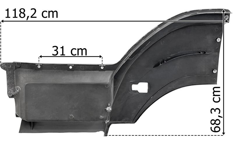 Çamurluklu Basamak Axor 1840 Sağ (Boyasız - Fiber) | OEM 9406661401