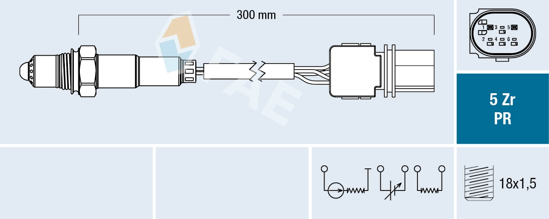 Oksijen Sensoru P207 308 3008 P2008 P508 P5008 C3 3 C4 C4 Picasso C5 3 C3 Picasso DS3 Partner Tepe Berlingo 3 Mini Cooper EP3 EP3C EP6 EP6C | FAE 75059 | OEM 1618LL