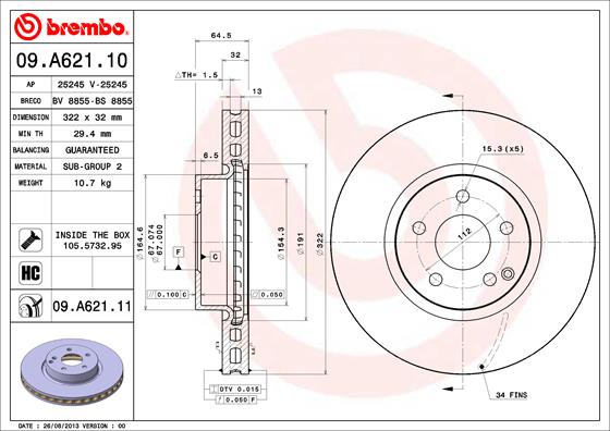 Fren Diski On W204 07>14 S204 07>14 W212 09>15 C207 09>16 R172 11> | BREMBO 09A62111 | OEM A0004211212