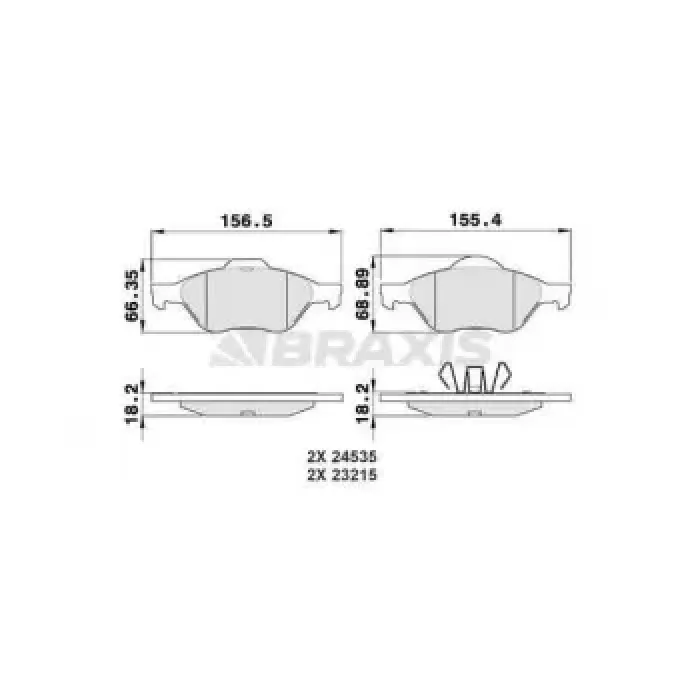 On Fren Balatasi Clio III 06>12 Megane II 03>08 Scenic II 03>08 Laguna III 07>15 1.4 1.5 DCI 1.6 1.9 DCI 2.0 16V | BRAXIS AA0026 | OEM 410601237R 410601237R 7701209670 7711130086 7701209100 7701209670 7711130086 7701209100