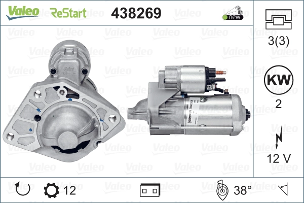 Mars Motoru Nissan Qashqai 1,6 DCI 2013-> Renault Megane Scenic 1,6 DCI (R9M Motor) | VALEO 438269 | OEM 233001375R 233001375R 281000R020 2330000Q3J 281000R020 2330000Q3J