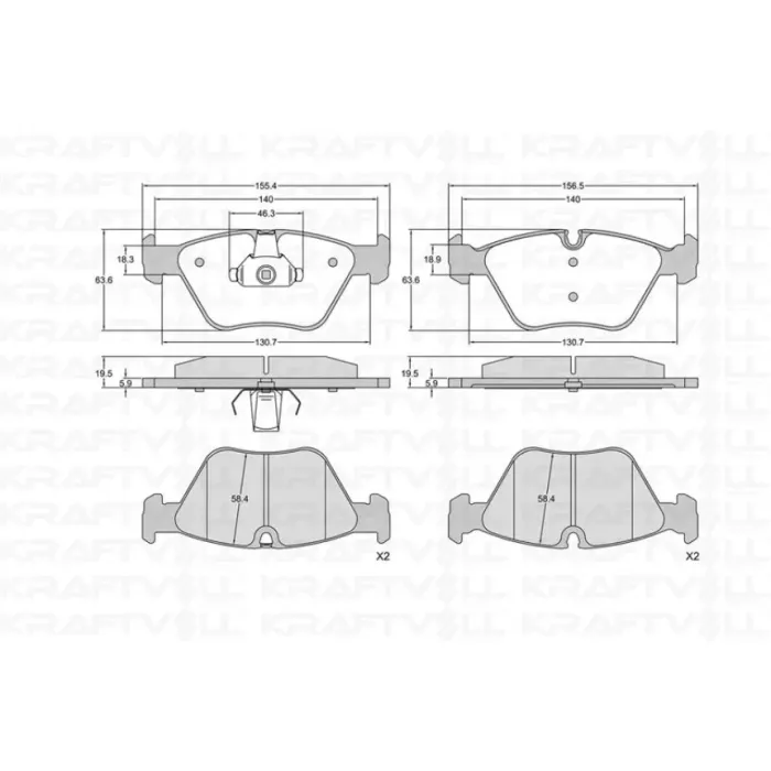 Fren Balatasi On BMW E36-M3 E46 2.5-3.0 M3 E34 E32 E83 Z4 | KRAFTVOLL 07010397 | OEM 34116779652