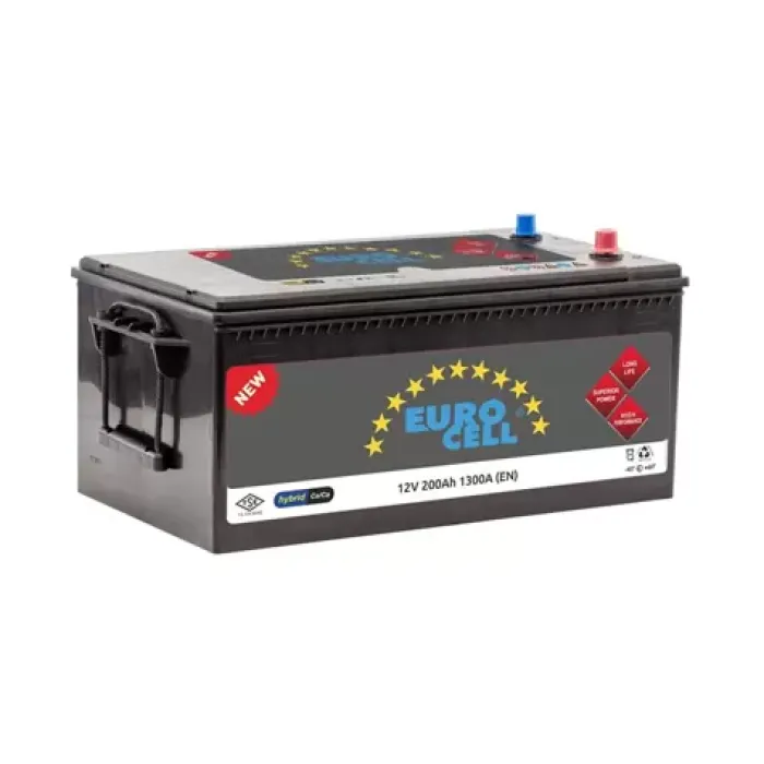 Aku 12V 200 Ah D6 (518×276×242) Ağır Hizmet | EUROCELL 8699358510112