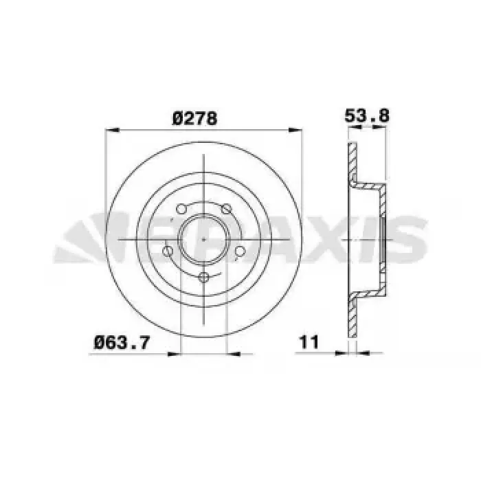 Arka Fren Disk Aynasi Connect 1,8TDCI 02>13 Absli | BRAXIS AE0271 | OEM 2T14 2A315 BC 1362868 2A315 1362868