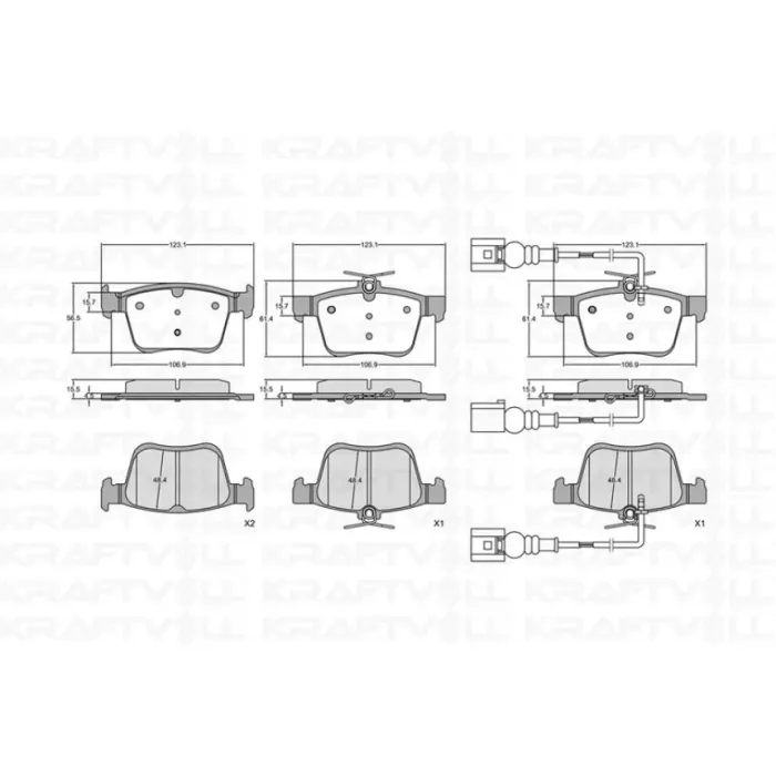 Arka Fren Balatasi Golf 7 A3 1,2 / 1,4TFSI 1,6 / 2,0TDI 12> | KRAFTVOLL 07010063 | OEM 5Q0698451C 8V0698451B 5Q0698451N