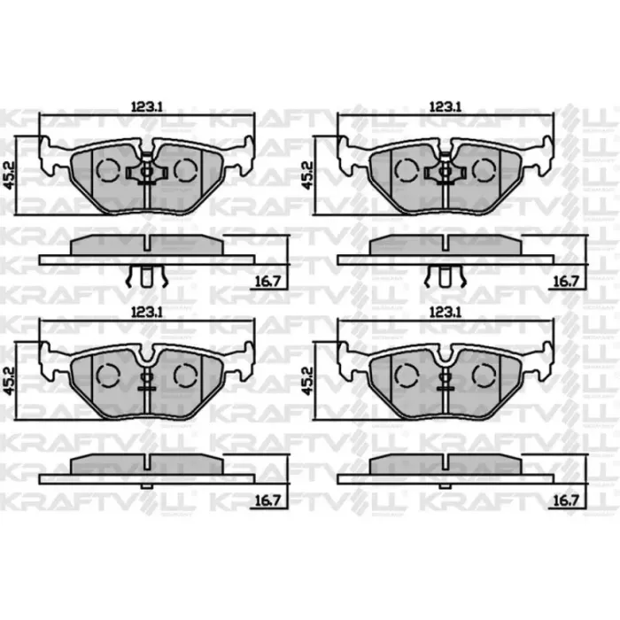 Arka Fren Balatasi BMW E46 E85 Guclu Formul | KRAFTVOLL 07160043 | OEM 34214398213