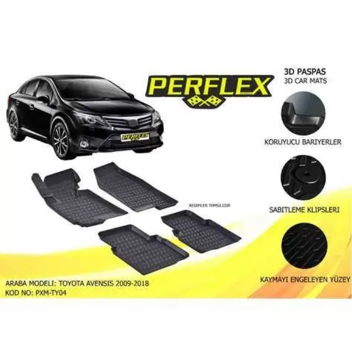 Paspas 3D Havuzlu 10-Mat Avensis 2008-2018 | PERFLEX PXM-TY04