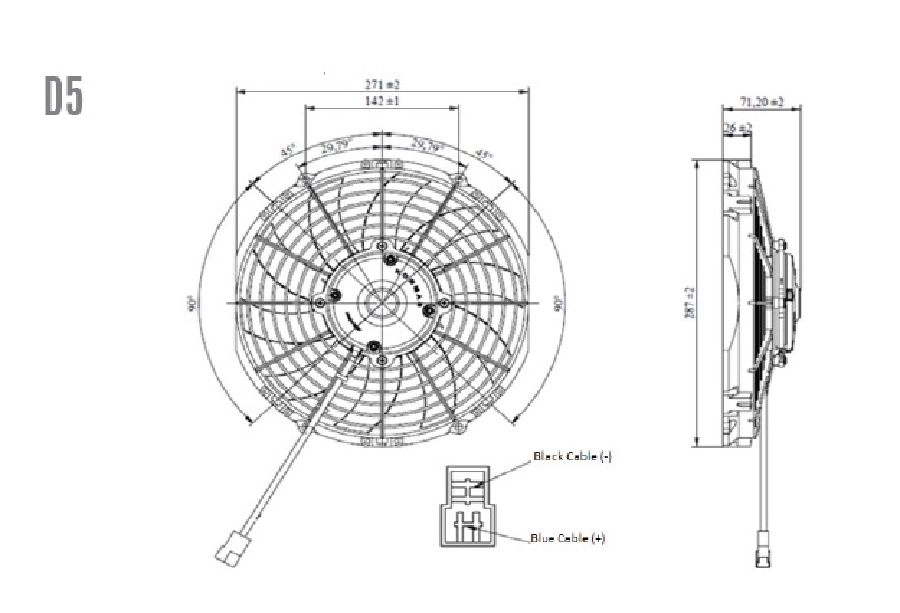 10'' Komple Yassı İnce Emici Aksiyel Helis Fanlı 5702110120005 12V | OEM 5702110120005