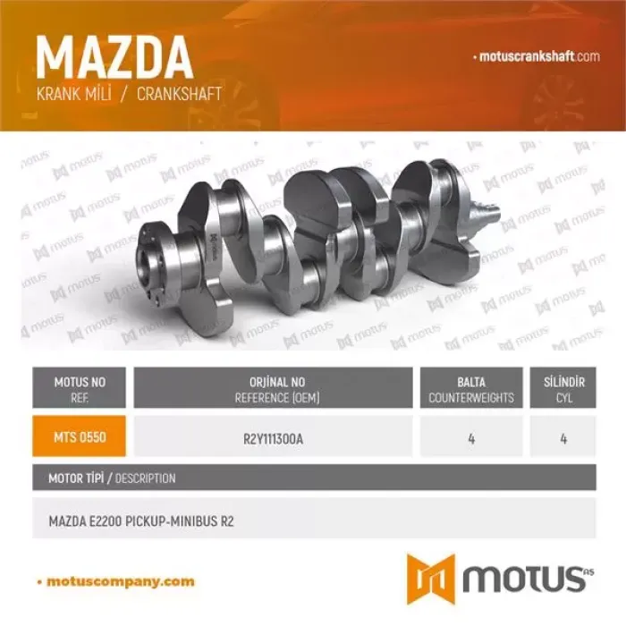 Krank Mili Besta 2200 Mazda E2200 | MOTUS 550 | OEM R2Y111300A OR24111301