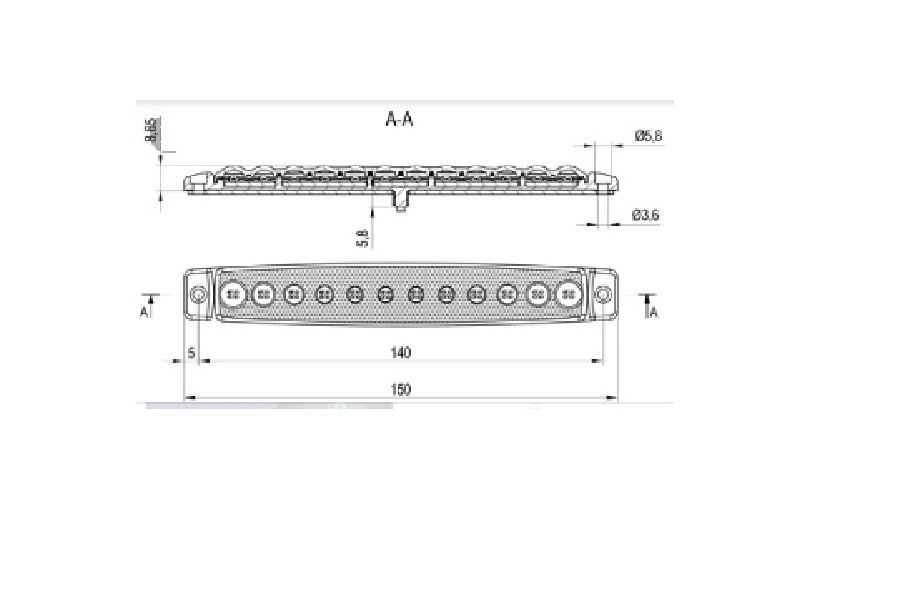 Side Marker Basamak Aydınlatma Sarı 12LED 24V | OEM SBC24Y12