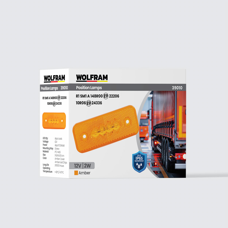 Wolfram Side Marker Sarı (E) Belgeli 12V 2W