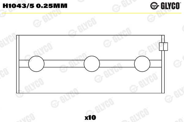 Ana Yatak 0,25 M131 1,6 (4 Silindir Icin) | GLYCO FH1043525MM | OEM 366781810 366771810 5882225 5882-H1043/5 0.25MM