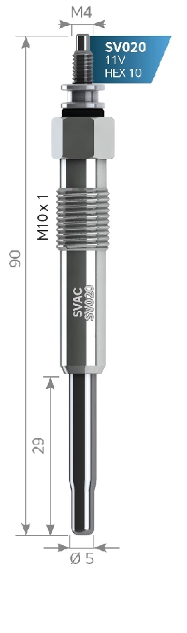 Kızdırma Bujisi 11V Citroën Ax (Za): 1.5 D Berlingo (Mf, Gjk, Gfk): 1.9 D C15 (Vd): 1.9 D Jumpy (U | OEM SV020*