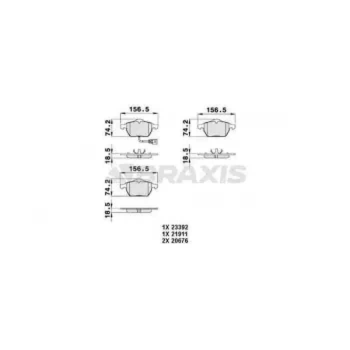 On Fren Balatasi A4 A6 1.8T 1.9TDI 95> Passat 1.8T 1.9TDI 95 00 Golf 4 1.9TDI Superb 02> | BRAXIS AB0049 | OEM 3A0698151 3A0698151A 8D0698151A