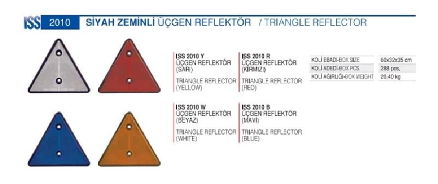 Üçgen Reflektör Sarı - Siyah Zeminli | OEM 2010YSARI