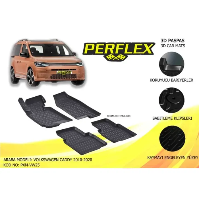 Paspas 3D Havuzlu 10-Mat Caddy 2010-2020 | PERFLEX PXM-VW36