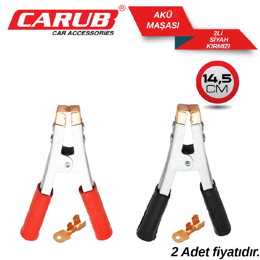 Akü Maşası Profesyonel Kırmızı-Siyah 2Lİ 14,5cm BR0475108 | OEM BR0475109