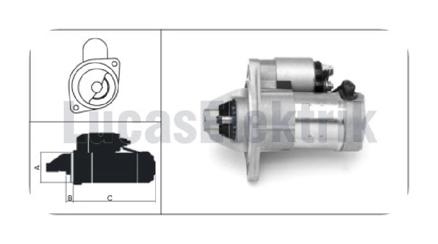 Marş Motoru 12V, 1.4kW, 11D Yanmar Marine Unipoint STR3309 Remark STR6132 | OEM LES0072
