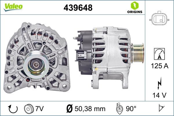 Alternator Megane III Scenic III 1,9 DCI | VALEO 439648 | OEM 8200757870