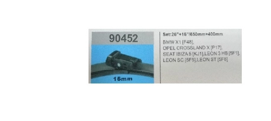 Mfk 26" + 16", 650MM + 400MM BMW X1 (F48) Opel Crossland X (P17) Araca Özel Muz Silecek | OEM 190452