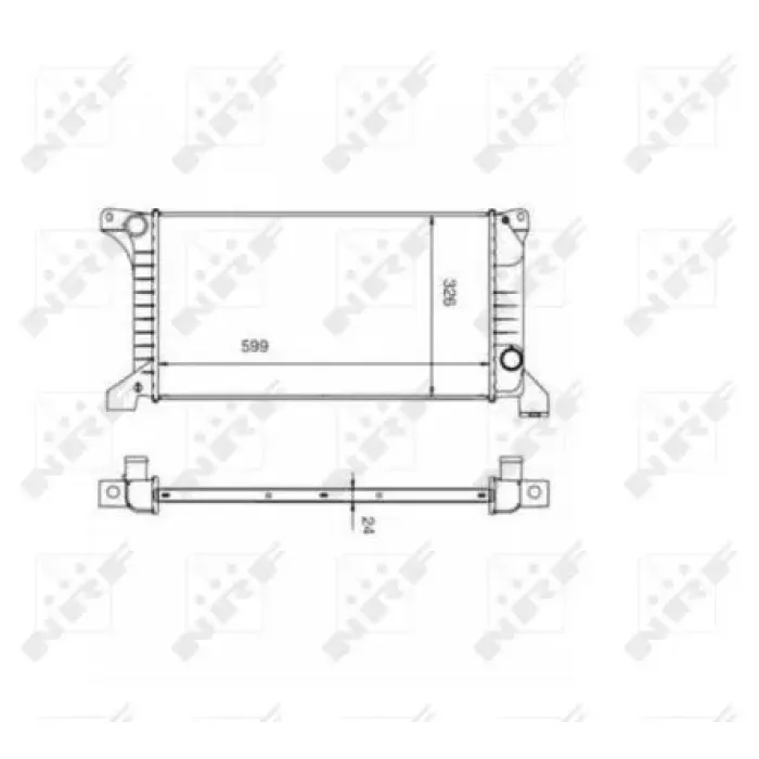 Motor Su Radyatoru Transit T12 T15 92>98 (1 Sira Alb) Kısa Tip Olcu: (600×331×34) | NRF 516212 | OEM 92VB8005ED 92VB8005EC