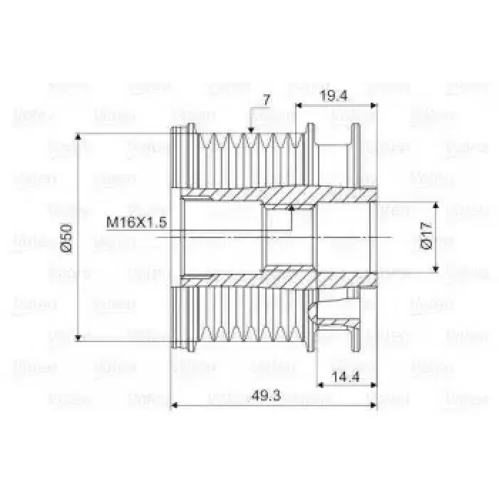 Alternator Kasnagi Mercedes W204 09>14 C218 13>17 W212 09>15 Vito W639 06> Sprinter 906 09> , Jeep Grand Cherokee 3,0 Crd | VALEO 588049 | OEM A6421500660