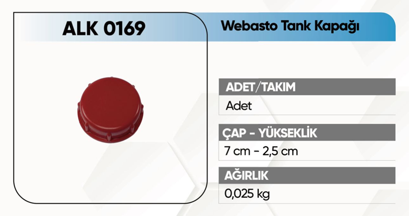 Alkotek 10,20,30,45,80 Lt.webasto Tank Kapağı