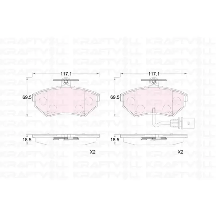On Fren Balatasi Passat A4 Exeo 94>05 | KRAFTVOLL 07010365 | OEM 8E0698151B 8E0698151M