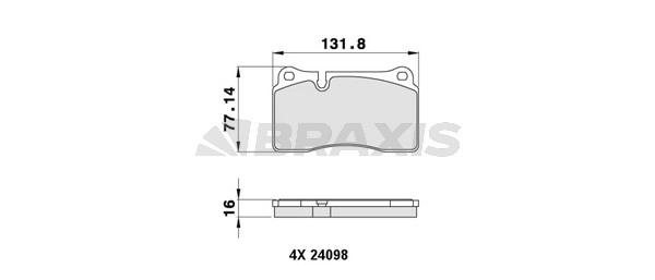 Fren Balatasi On Touareg 7L 03> Touareg 7P 10> | BRAXIS AA0205 | OEM 7L6698151E 7L6698151G 7L6698151J