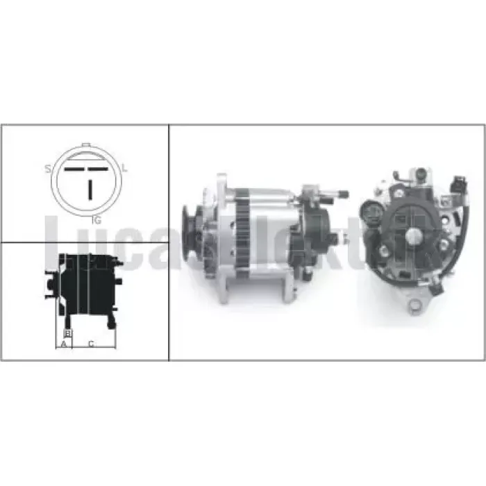 Alternator 12V 50A Isuzu NKR13 NKR55 | LUCAS LEA0471 | OEM 897187657051 09119721 4310890 6204054