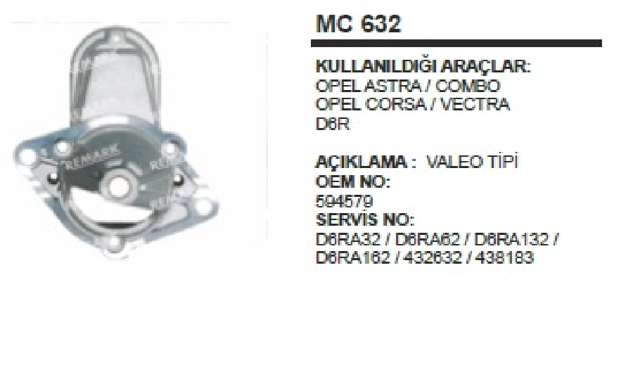 Marş Ön Kap. D7R Partner Boxer | OEM MC632
