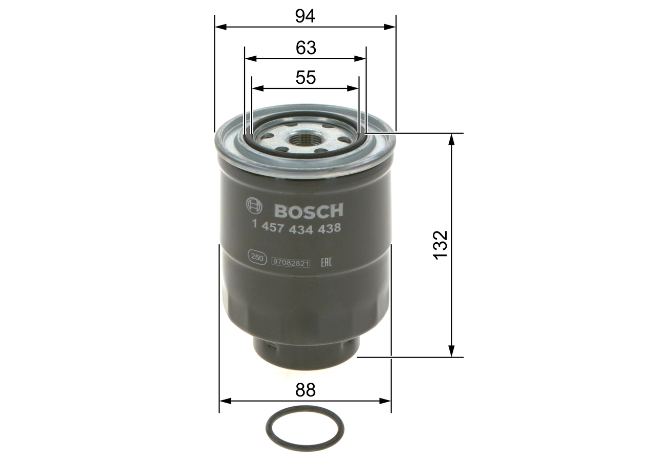 Mazot Filtresi Mazda B2500 BT50 D 06>10 Ranger D 99>10 Hilux D 90>05 Hiace D 07> Skystar / Navara D L200 11>14 E2200 D 99> | BOSCH 1457434438 | OEM WIX 33138 TOY 2339064480 TOY 2339 33138 2339064480