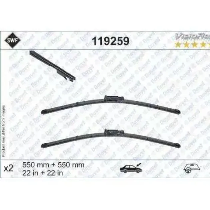Silecek Supurgesi (X2) A6 (555+555MM) / (Swf) | VALEO 119259 | OEM 4F1998002 4F1998002 4F1998002A 4F1998002A