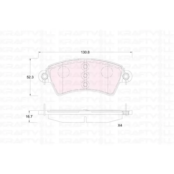 On Fren Balatasi P206 Gti EW10J4 (2.0 16V) TU5JP4 (1.6 16V) P306 Xsara 1.6 8V 1.9 | KRAFTVOLL 07010385 | OEM 4254.84 4252.29