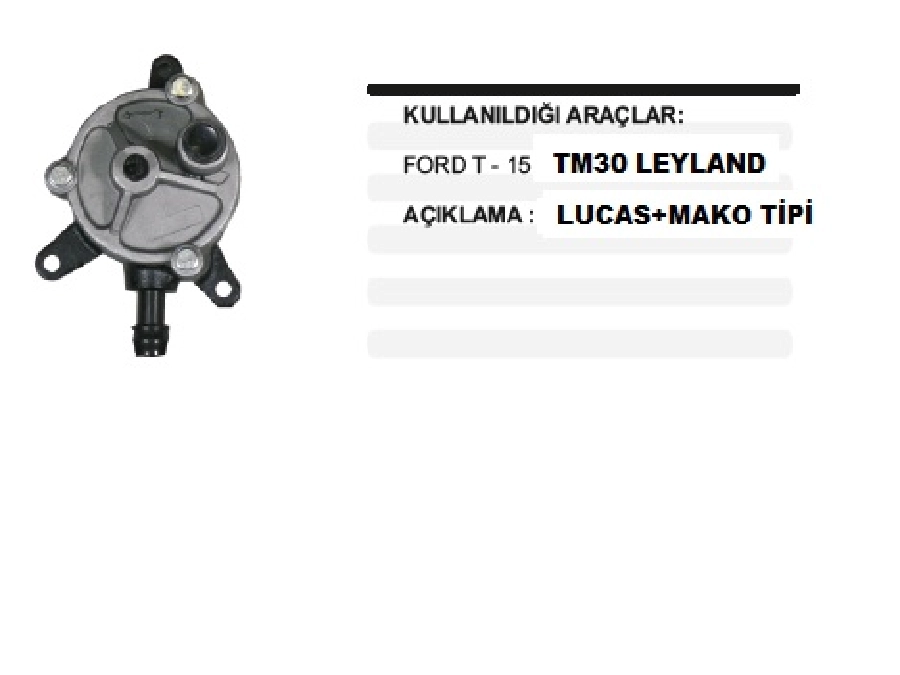 Alternatör Vakum Pompası Lucas-Mako T-15, TM30 Leyland | OEM AVP188
