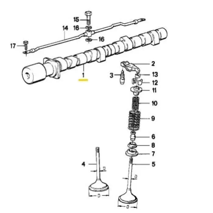 Eksantrik Mili BMW E30 E36 E34 M40 | ESTAS EST04018 | OEM 11311709580