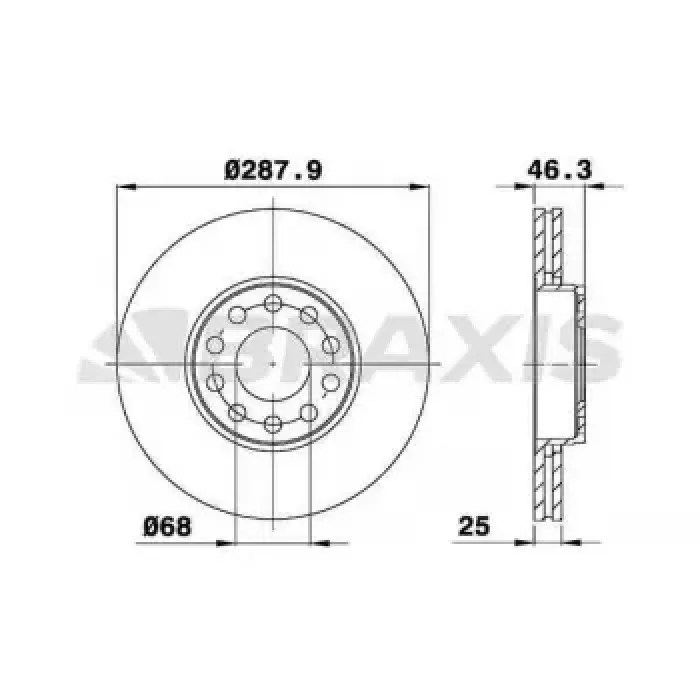 On Fren Disk Aynasi Passat 96>05 A4 A6 1.8 20V 1.9TDI 97> | BRAXIS AE0616 | OEM 4B0615301B