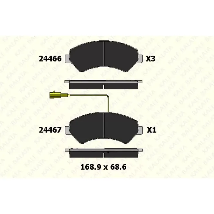 On Fren Balatasi Ducato 3 Boxer 3 Jumper 3 2.2HDI 2.2HDI 3.0HDI 16Q / 20Q 06> Karsan Jest 12> | KALE B 24466 190 25 ANS | OEM 1611457380 1682313180 77366018