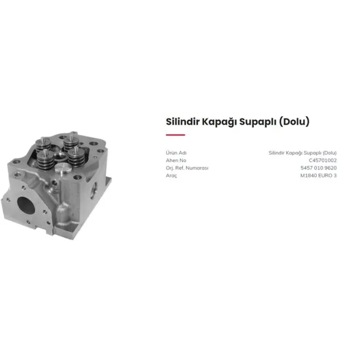 Silindir Kapağı (Dolu) M-Benz 457 Axor Euro 3 | AHEN C45701002 | OEM A4570109620 4600101820 4600100620