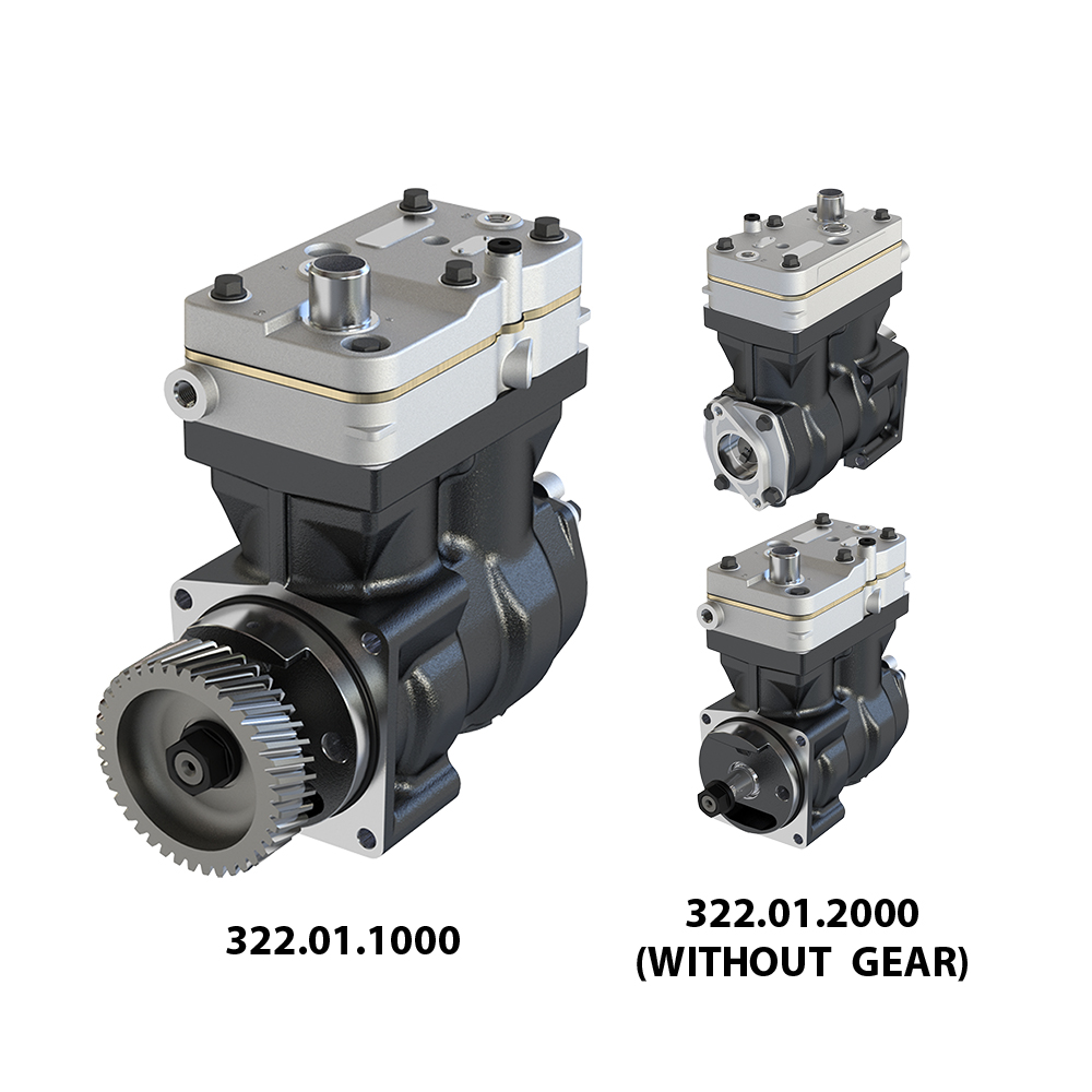 Hava Kompresor (Çift Silindirli) - Dislili Mercedes Citaro 16 /Evobus / Axor / OM926LA - OM906LA | A-TECH 322.01.1000 | OEM 9061301515 A9061301515