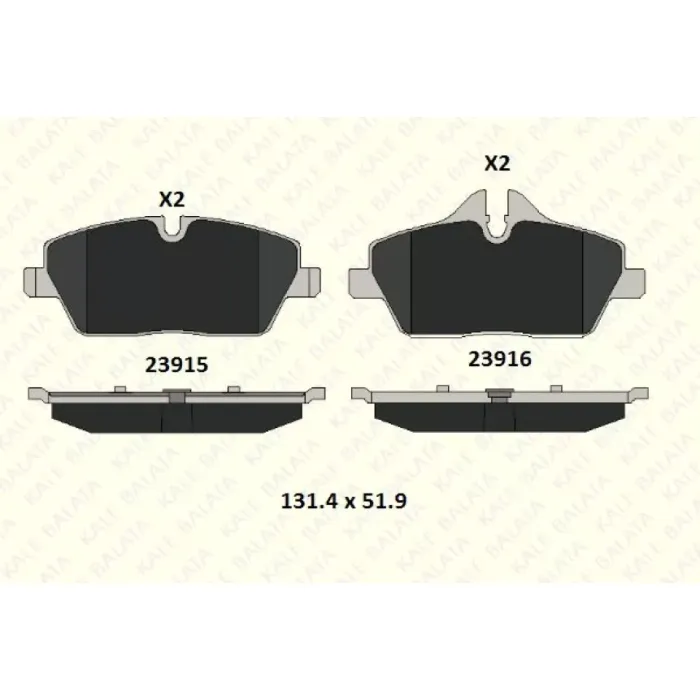 Fren Balatasi On BMW E87 F45 Mini R55 R56 R57 R58 F54 04> | KALE B 23915 178 15 MSH | OEM 34106884263 34116772892 34116774050 34112288854