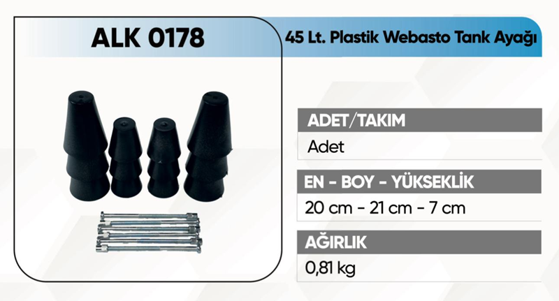 Alkotek 45 Lt.tankı Webasto Tank Bağ. Ayağı Plas.