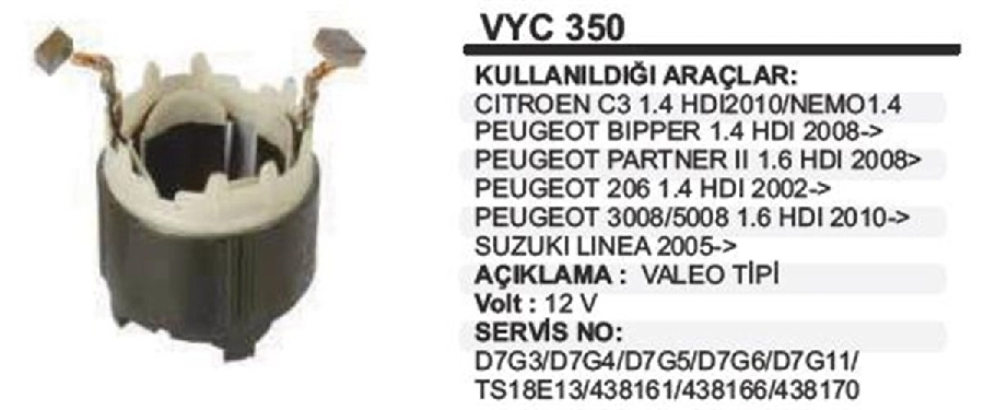 Marş Yastığı + GÖVDESİD7G Partner, Bipper, 207 1,9KW | OEM VYC350