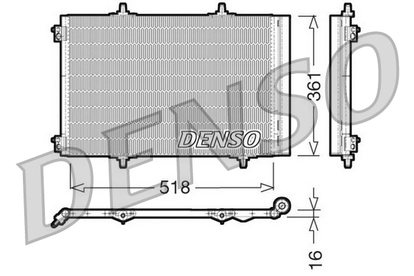 Klima Radyatoru (Kondanser) P207 P1007 C2 C3 C3 2 1.6 Hdi 05>10 | DENSO DCN07013 | OEM 3637002