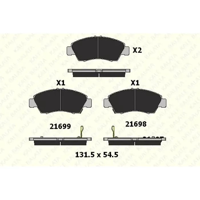 On Fren Balatasi Honda Civic 1,4 1992 2000 Honda City Jazz 2004 2008 | KALE B 21697 158 05 ANS | OEM 06450S2G000 06450S2GJ00 06450S2GJ01