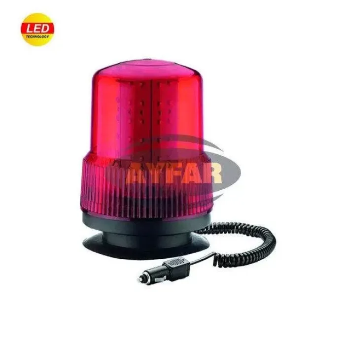 Doner Trafik Ikaz Lamba 12 24V Ledli Kirmizi Miknatisli Cakmakli | AYFAR TR 502 20