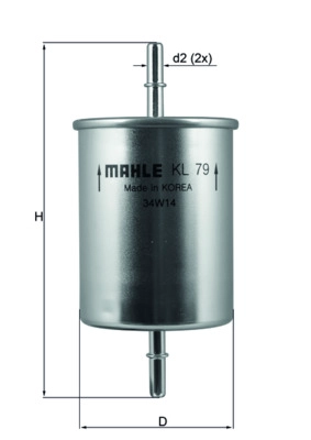 Yakit Filtresi (Benzin) Bora Golf 3 / 4 / 5 T5 T6 Phaeton A3 A4 A8 Tt Leon Toledo 2 Octavia 1,6 / 1,8 / 1,8T / 2,0 Aph Awv Azg Bkf (Tirnakli) | MAHLE KL79 | OEM 1J0201511A