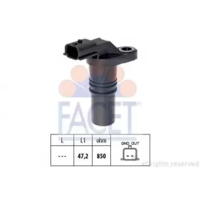 Krank Mili Konum Sensoru Renault (K9K) Clio IV 12> Megane III 08> , Nissan Juke 10> Micra III 03>10 , Mercedes (OM607, OM622) W176 12>18 W246 12>18 C117 13>18 Citan 415 12>21 Vito W447 14> | FACET 9.0645 | OEM 8200885209 8200885209 A6079050300